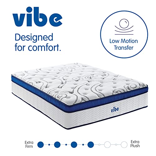 Vibe Gel Memory Foam Mattress, 12-Inch CertiPUR-US Certified Bed-in-a-Box, Queen, White