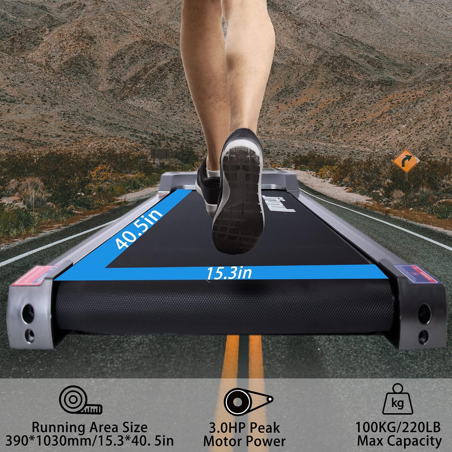Jifunull 2-in-1 Under Desk Treadmill, Electric Foldable Treadmill Adjustable Speed, Compact Folding Walking Treadmill with LED Display