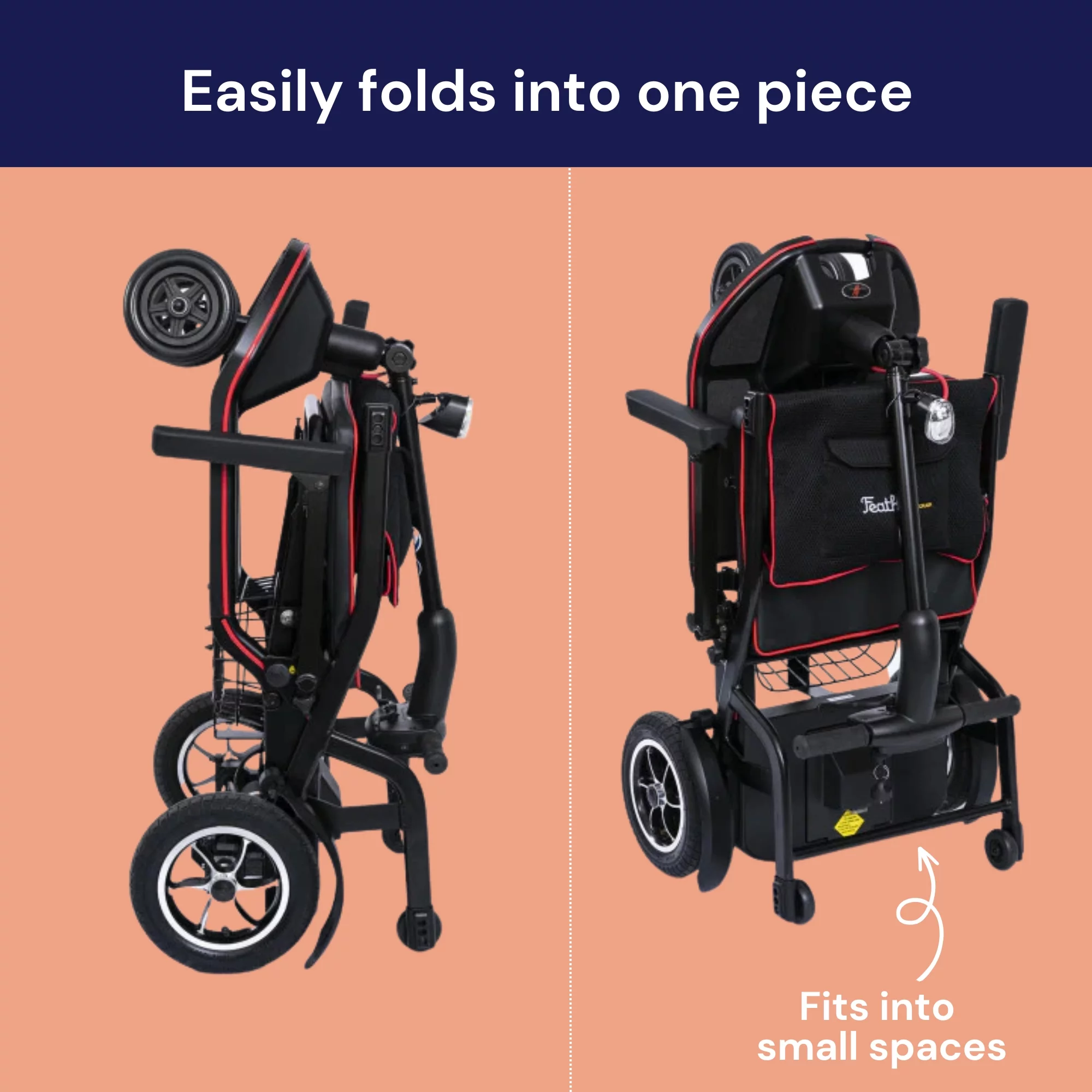 Feather Mobility Electric Wheelchair Scooter - Foldable, Travel Mobility Scooter, 37 lbs, 1 Ct