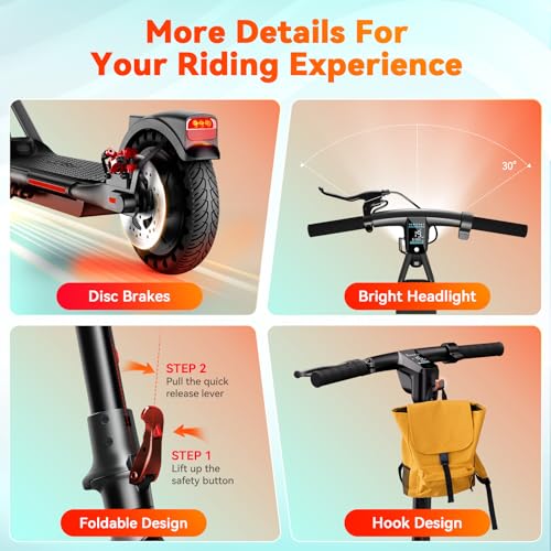 TST Electric Scooter for Adult, Up to 19 MPH and 20 Miles Long Range E Scooter, 8.5"/10" Solid and Pneumatic Tire