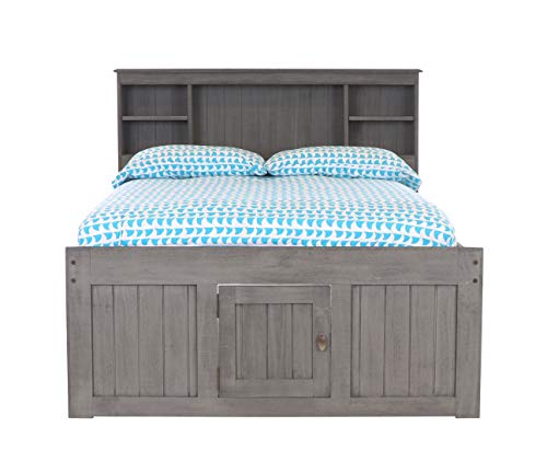 Discovery World Furniture White Full Bookcase Bed with 6 Drawers