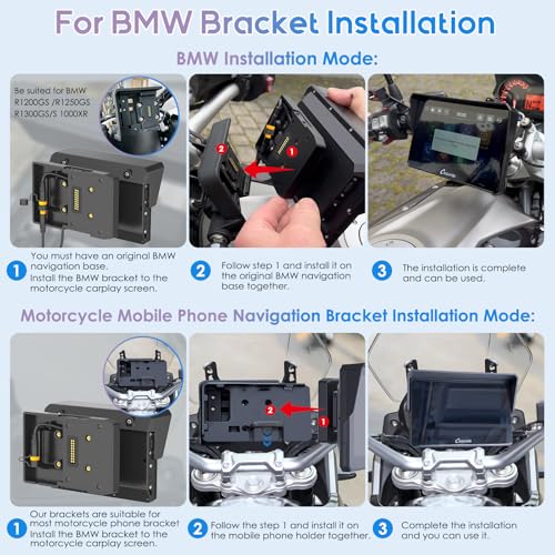 Carpuride W603 Motorcycle Carplay Screen, Wireless CarPlay & Android Auto for Moto, Remote Control，6.3" Waterproof Touchscreen, BT Trans