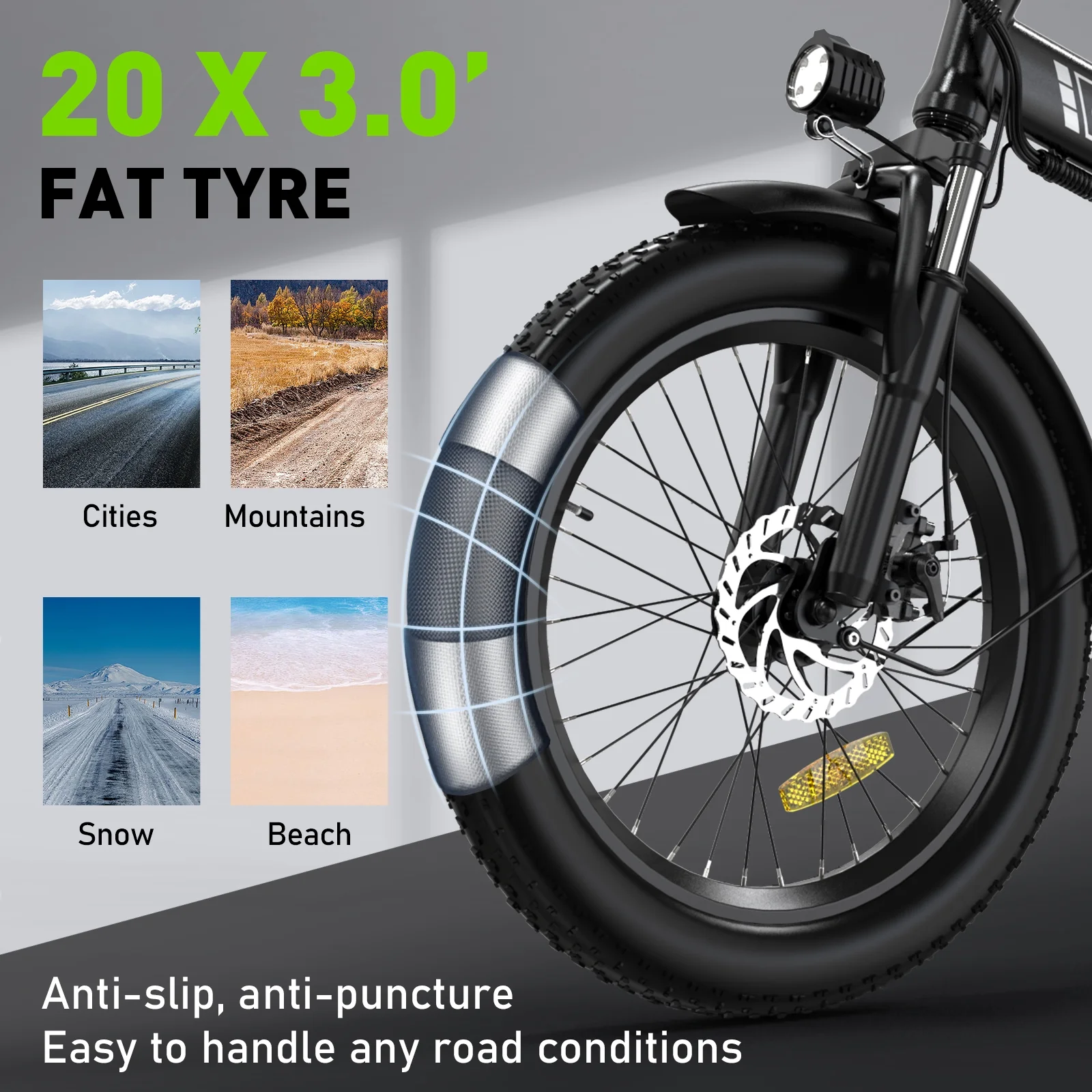 COLORWAY 20鈥漍3.0 Fat Tire Electric bicycles, Foldable Mountain Snow Beach Electric bike ebike with 500W/36V/12Ah Battery, Shimano 7-Speed e bicycle