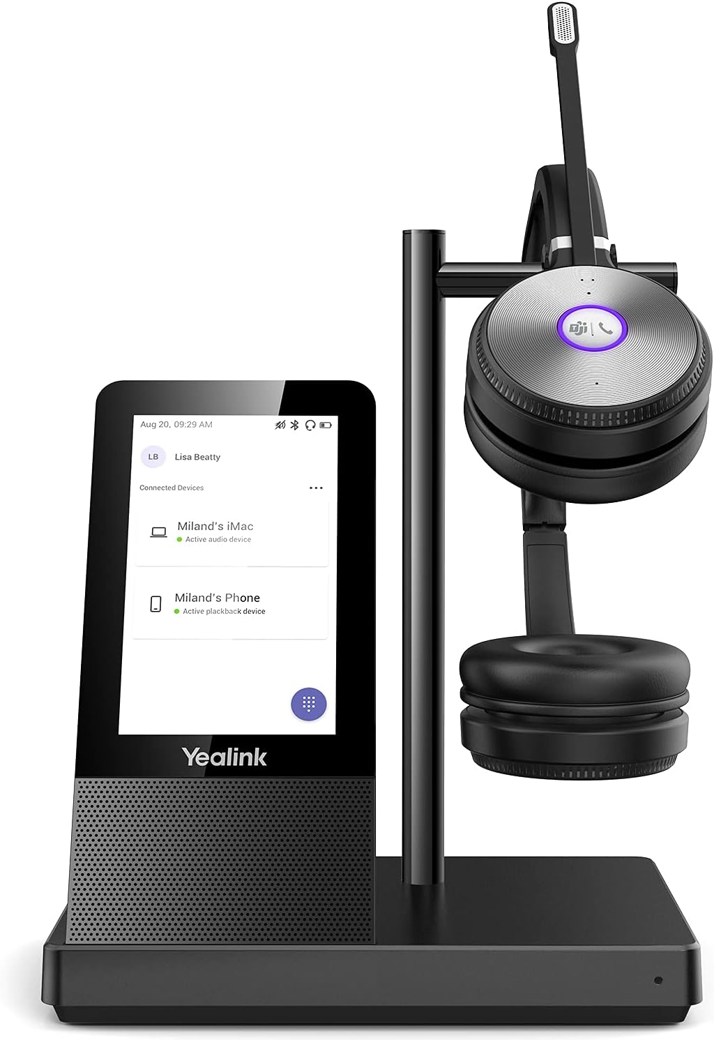 Yealink WH66 Wireless Headset Bluetooth with Microphone DECT Headset for Office VoIP Phone IP Phone with Zoom Teams Certified Workstation for SIP