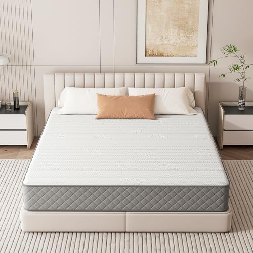 Full Mattress, 12 Inch Full Size Mattress with Cooling-Gel Memory Foam &Pocket Spring Hybrid, CertiPUR-US Certified, Medium Firm