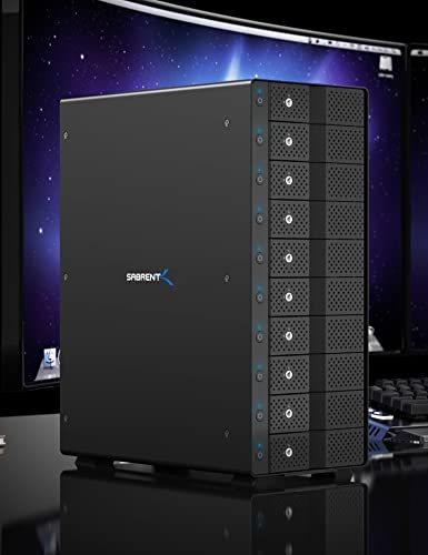 SABRENT USB 3.2 5-Bay 3.5” SATA Hard Drive Docking Station, Trayless Design, USB-C 10Gbps, Independent Power Switches, Locking Bays, Aluminum Cooling
