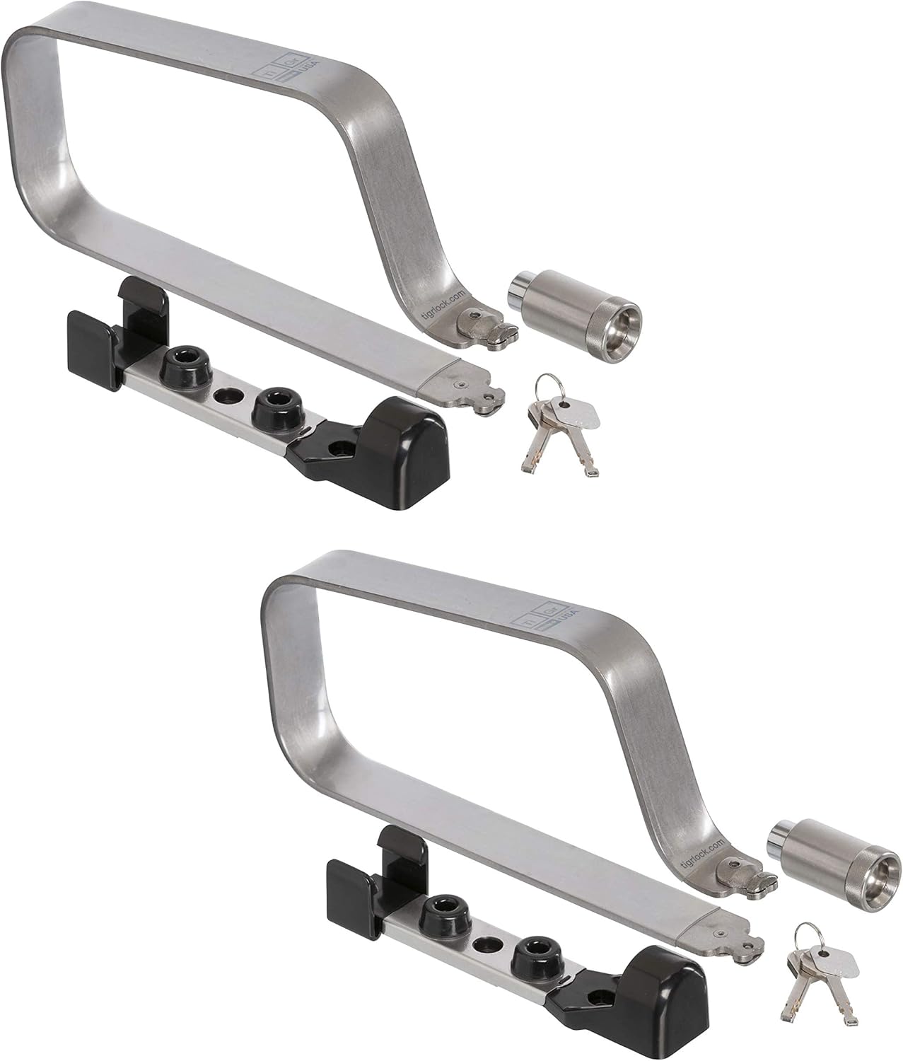 TiGr Mini+ 2-Pack Titanium Bike Locks. This Bicycle U Lock with 2 Mounting Clips are Heavy Duty