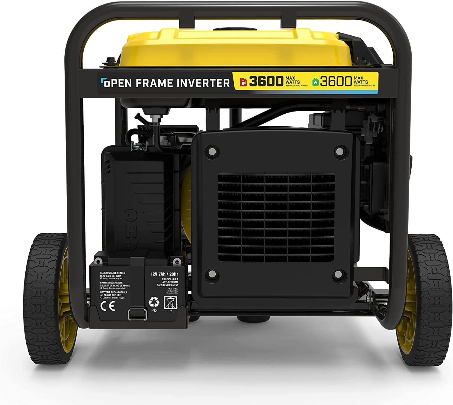 Champion Power Equipment 3600 Watt Dual Fuel Digital Hybrid Inverter &ndash; 224cc Engine, 18 hour run time, Ultra-Quiet & Light