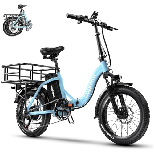 Folding Electric Bike for Adults with Peak 1000W Motor, 48V 20AH Battery up to 30MPH 80 Miles, 20" Fat Tire All Terrain Ebike