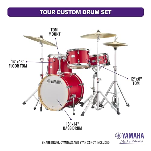 Yamaha Tour Custom Maple 4pc Standard Shell Pack, Chocolate Satin