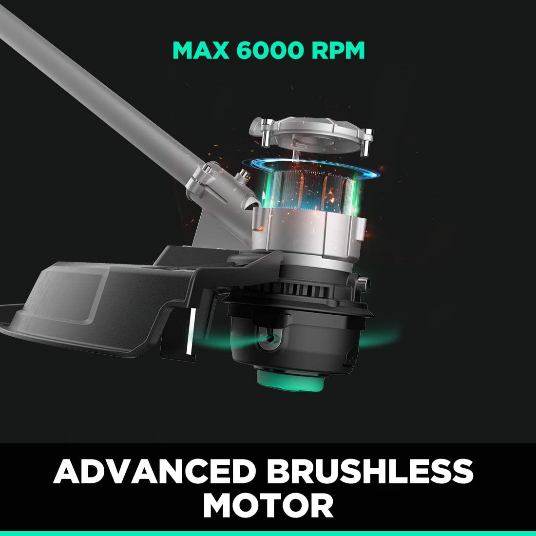 Litheli 40V Cordless String Trimmer Brushless Motor 14, Battery Powered 2 IN 1 Grass Trimmer and Brush Cutter, 2.0Ah Battery & Charger
