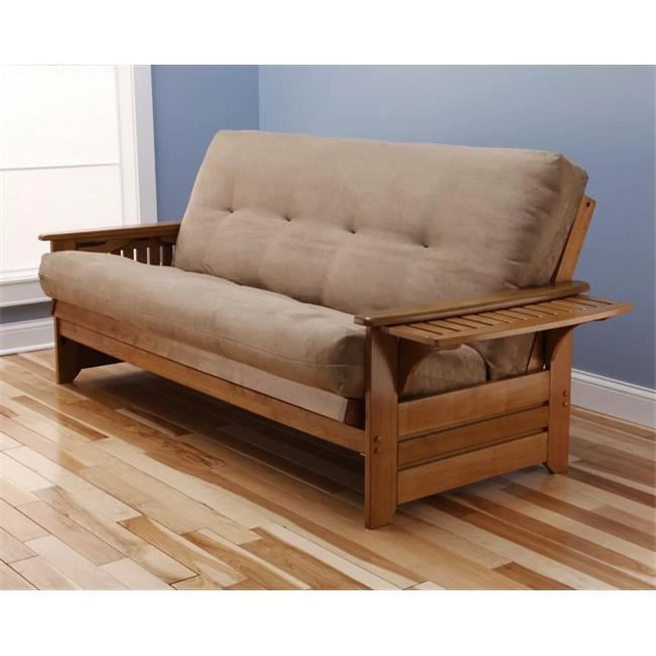 Kodiak Furniture Phoenix Futon with Fabric Mattress in Light Brown/Butternut