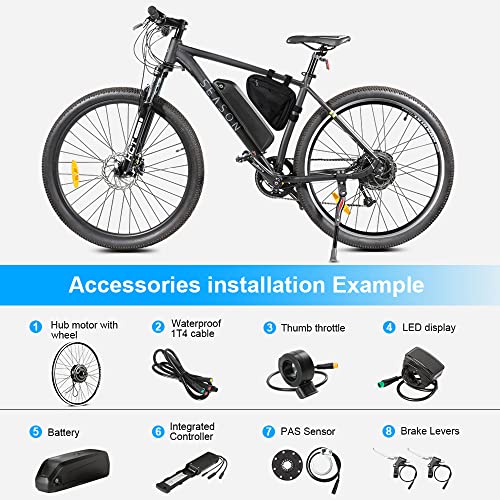 26 inch Ebike Conversion kit 48V500W Rear Front Motor Wheel with 48V13Ah Battery Fit for 6S 7S 8S 9S 10S Cassette Screwed Brushless Motor Kit