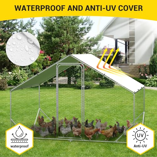 Large Metal Chicken Coop, Walk-in Poultry Cage