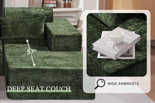 HABUTWAY 105" L-Shape Modular Sectional Sofa Couch for Living Room,No Assembly Required,Modular Comfy Sofa with Deep Seat for Living Room Bedroom