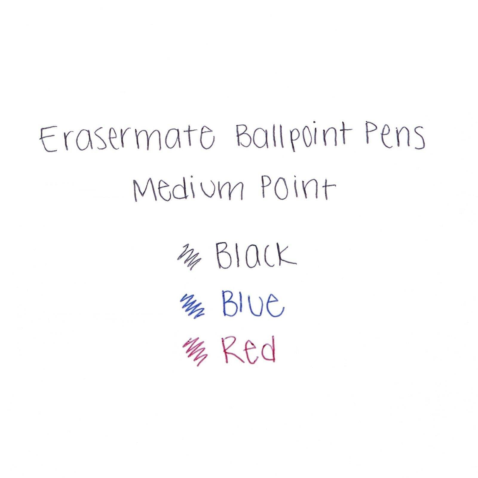 Paper Mate Erasermate Erasable Pen Medium Point Blue 12-Count