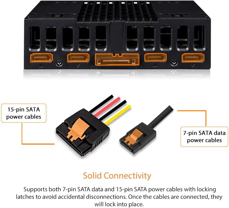 ICY DOCK Tray-Less 4X 2.5 SAS/SATA SSD/HDD Mobile Rack for 5.25" Bay | flexiDOCK MB024SP-B Pack of 2
