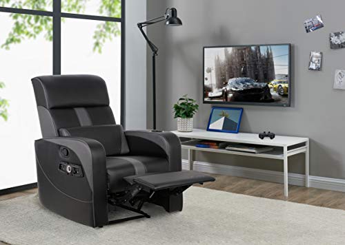 X Rocker Gamma Recliner Gaming Chair, 2.1 Bluetooth Audio System, Headrest Mounted Speakers, Built-in Footrest and Cupholder, 718001