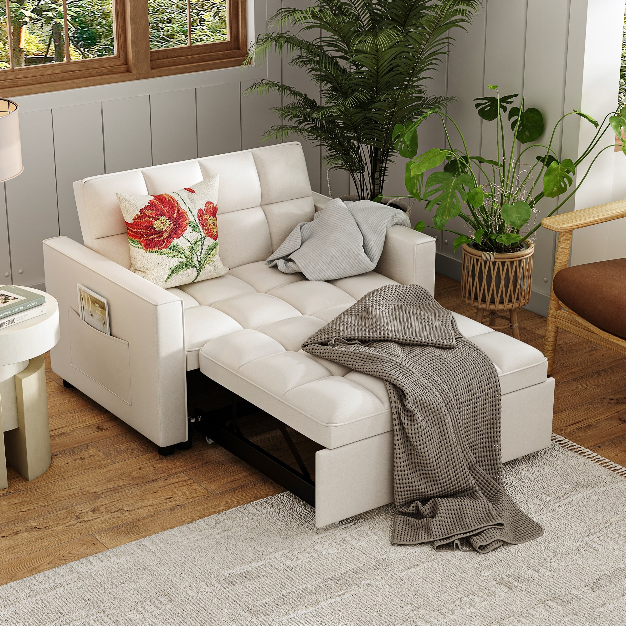 3 in 1 Convertible Sleeper Sofa Bed Twin Size,Love Seat Lounge Sofa