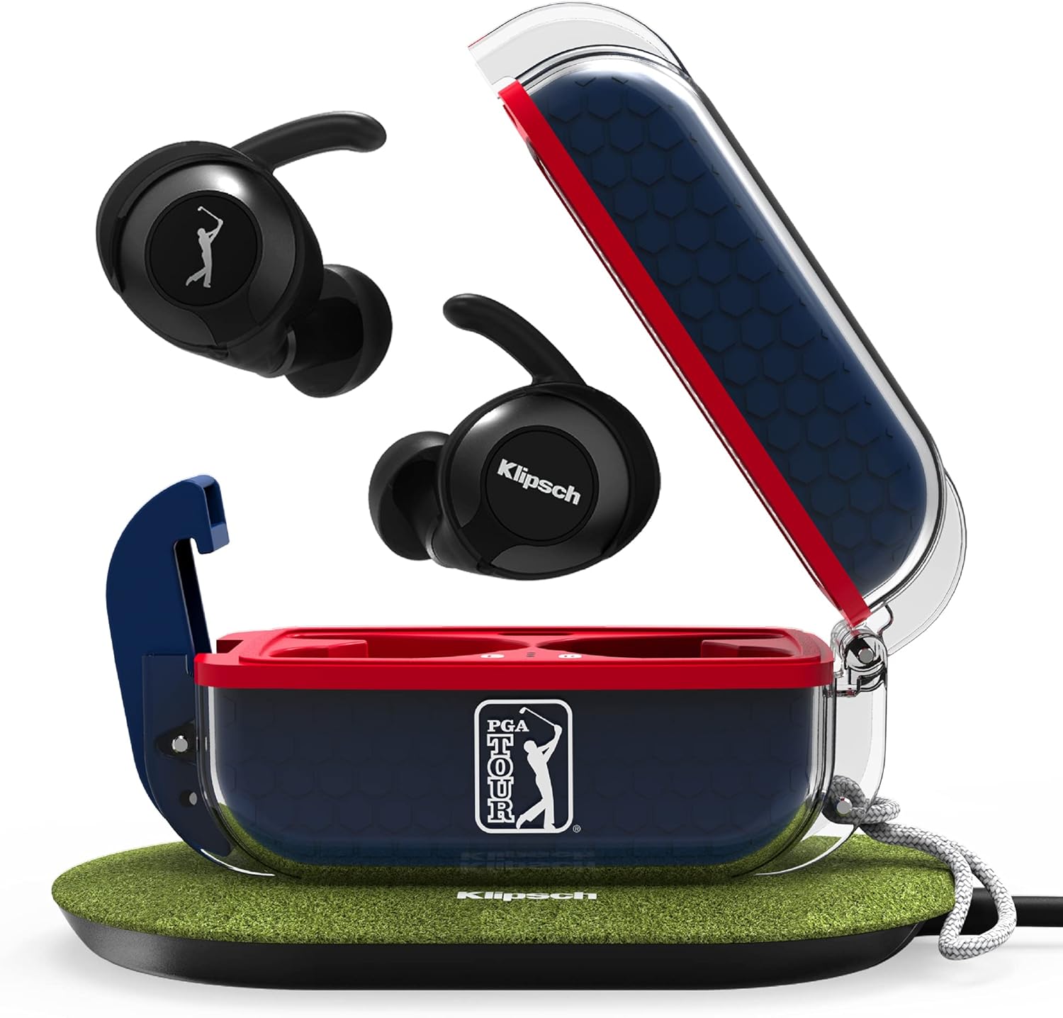 Klipsch T5 II True Wireless Sport Earbuds PGA Tour Edition with Dust/Waterproof Case & Earbuds, Best Fitting Earbuds with Patented Comfort