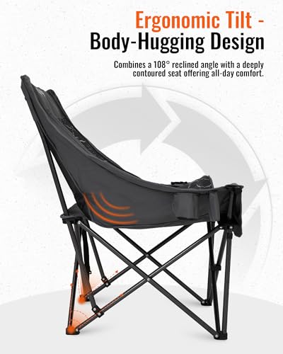 KingCamp Oversized XL Camping Chair, Heavy Duty 500lbs Folding Couch for Adults