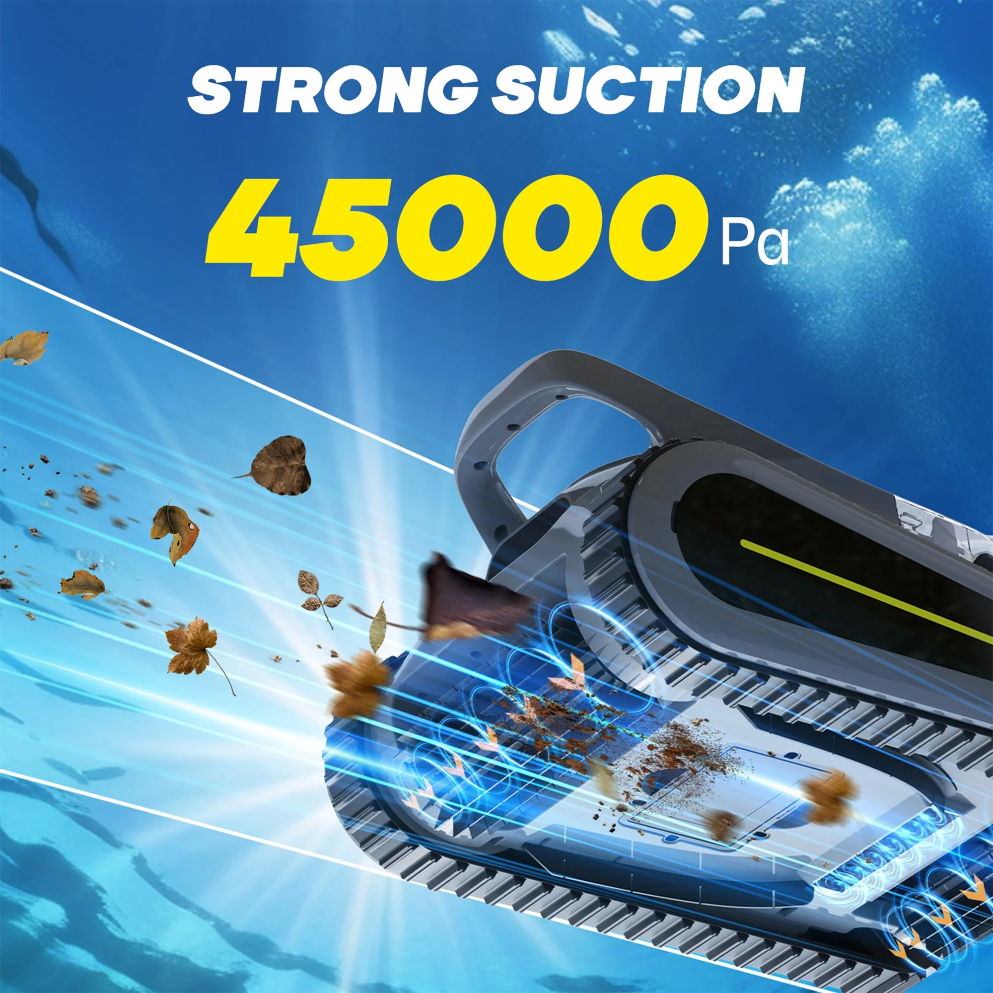 Seauto Crab Robotic Pool Vacuum, Wall-Climbing, Automatic Cordless Pool Cleaner,  Ideal for In-Ground Pools
