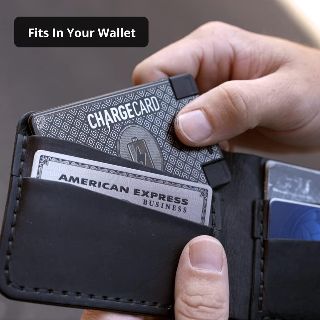 ChargeCard. Ultra-Thin Credit Card Sized Portable Charger & Battery Bank. (2300mAh/ 1.5A Fast Charge). External Battery Phone Charger That has