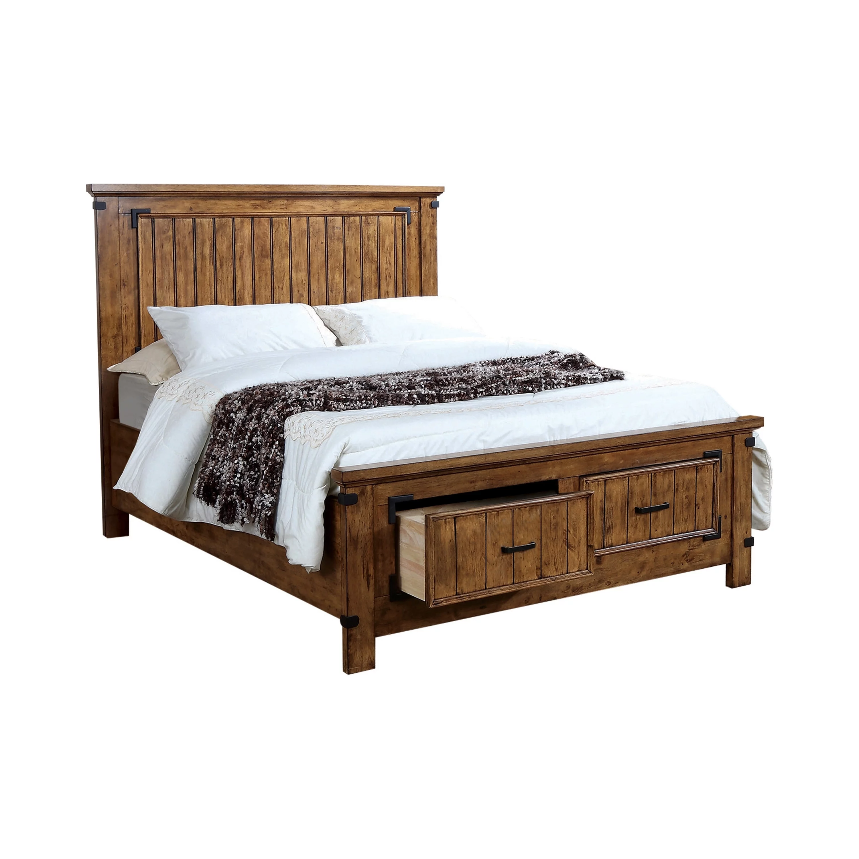 Coaster  Furniture Brenner Rustic Honey 5-piece Storage Bedroom Set Queen
