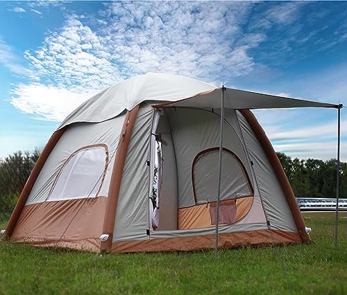 Upgrade Inflatable Camping Tent with Pump, Easy Setup 4 Season Glamping Tent