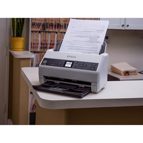 Epson DS-730N Network Color Document Scanner, 100-page Auto Document Feeder (ADF), Duplex Scanning