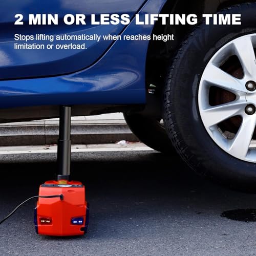 Electric Car Jack Kit 5 Ton 12V Floor Jack with Impact Wrench and Tire Inflator Pump Portable Hydraulic Car Jack for SUV Sedans Tire Change with LED