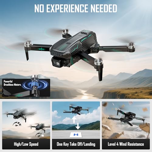 GPS Drone with 4K Camera for Adults, FPV RC Quadcopter, 90-min Flight Time, Auto Return, Follow Me, Circle Fly, 5-inch LCD Tablet Screen