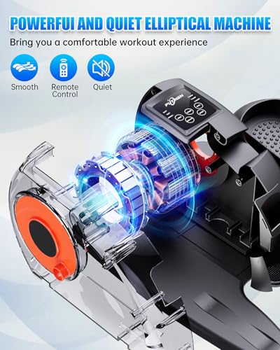 Under Desk Elliptical Machine, Electric Ellipse Leg Exerciser as Seen on Tv for Seniors with 12 Adjustable, Portable Quiet Elliptical Machine