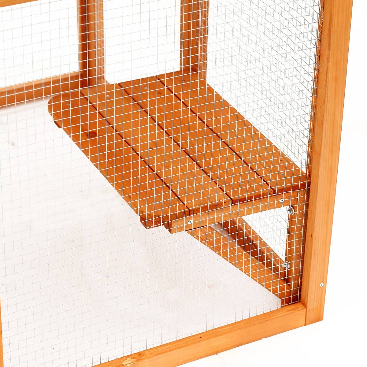 Pawhut Large Tall Wooden Safe Outdoor Cat Enclosure Catio Cage Heavy