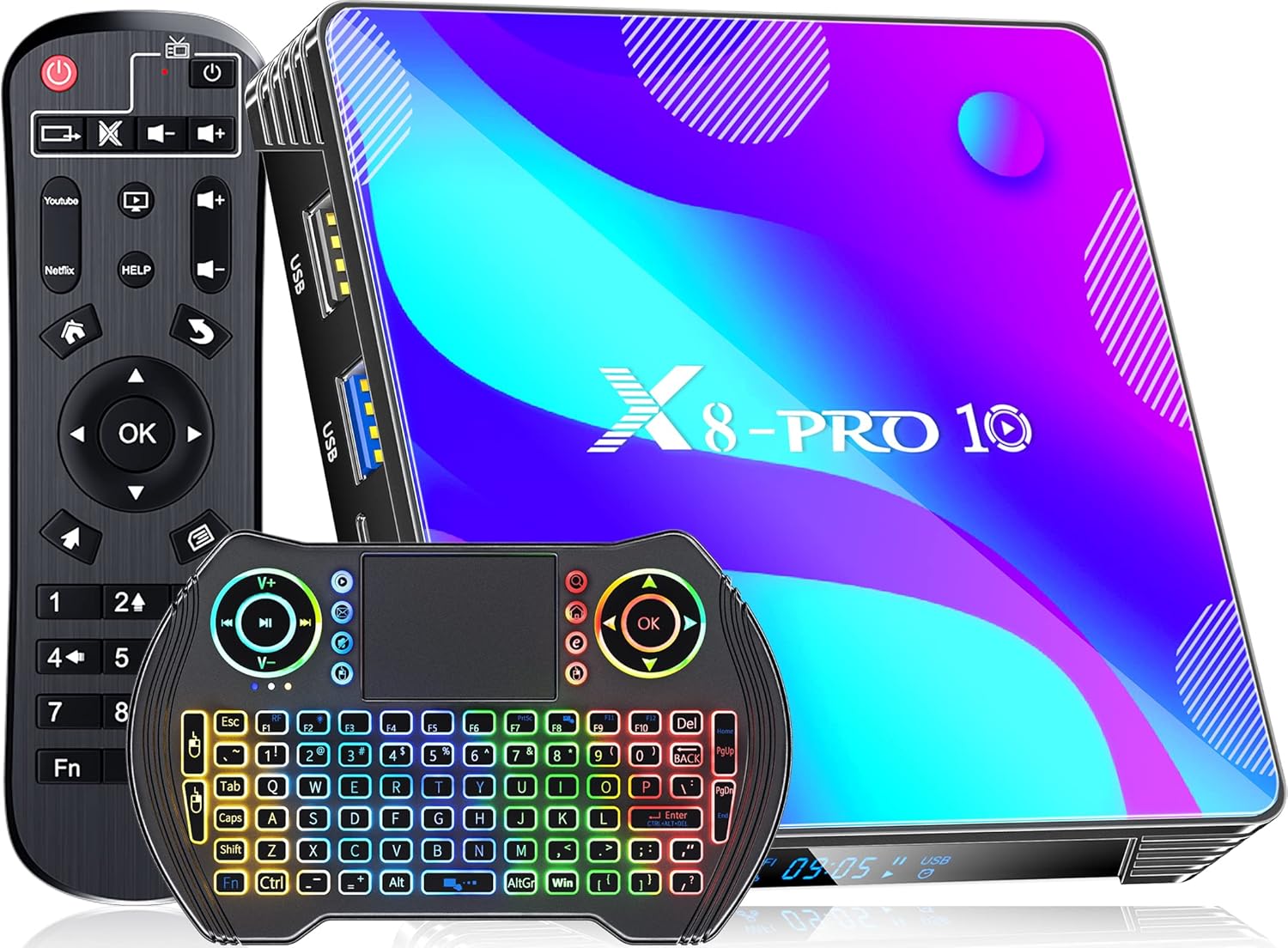 Android TV Box, 2022 Newest Android Box 4GB RAM 64GB ROM RK3318 Quad-Core 64 Bits Dual-WiFi 2.4GHz/5GHz Bluetooth, USB 3.0 3D 4K TV Box Pack of 2