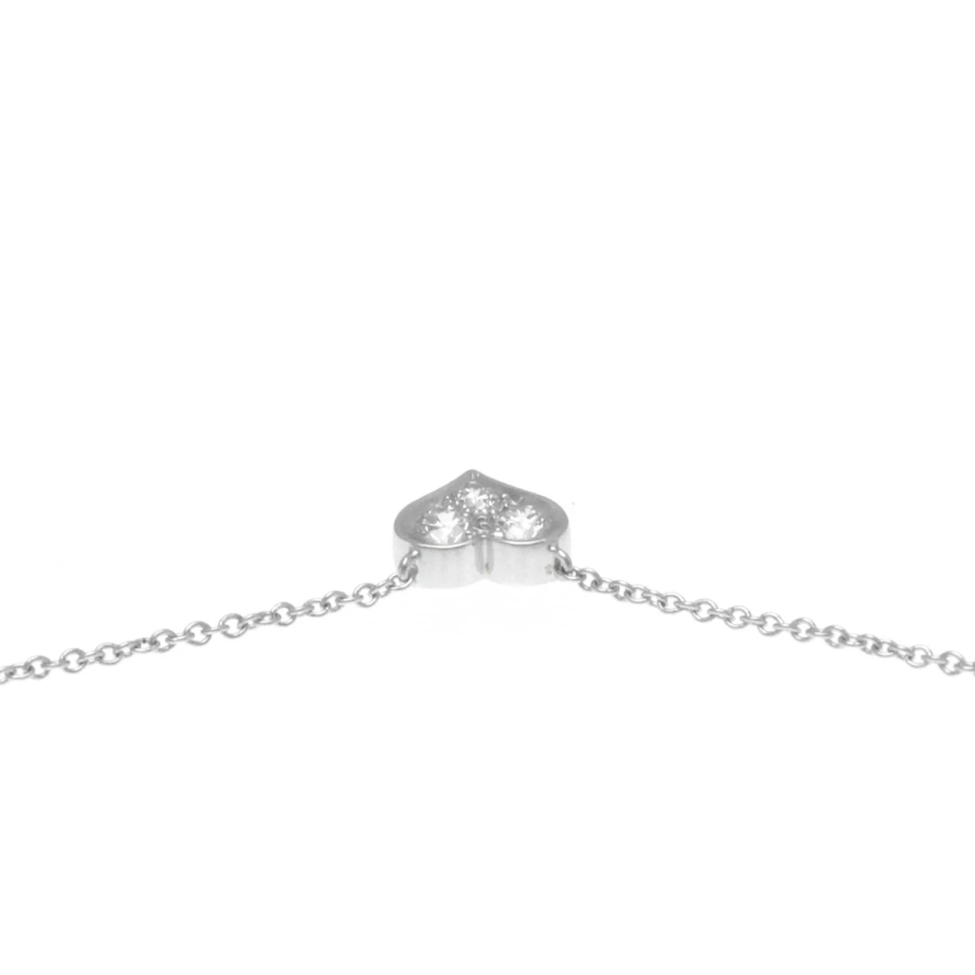 Pre-Owned Tiffany Sentimental Heart Necklace Platinum Diamond Men,Women Fashion Pendant Necklace (Silver) (Good)