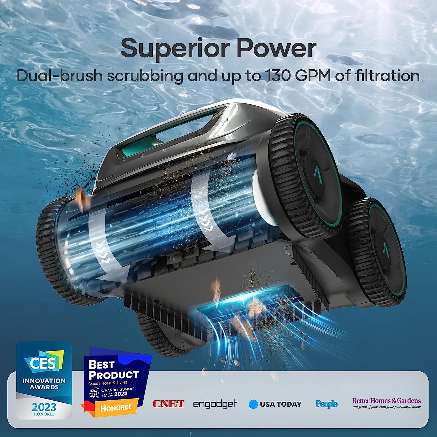 (2023 Upgrade) AIPER Seagull Pro Cordless Robotic Pool Cleaner, Wall Climbing Pool Vacuum Lasts up to 180 Mins, Quad-Motor System, Smart Navigation