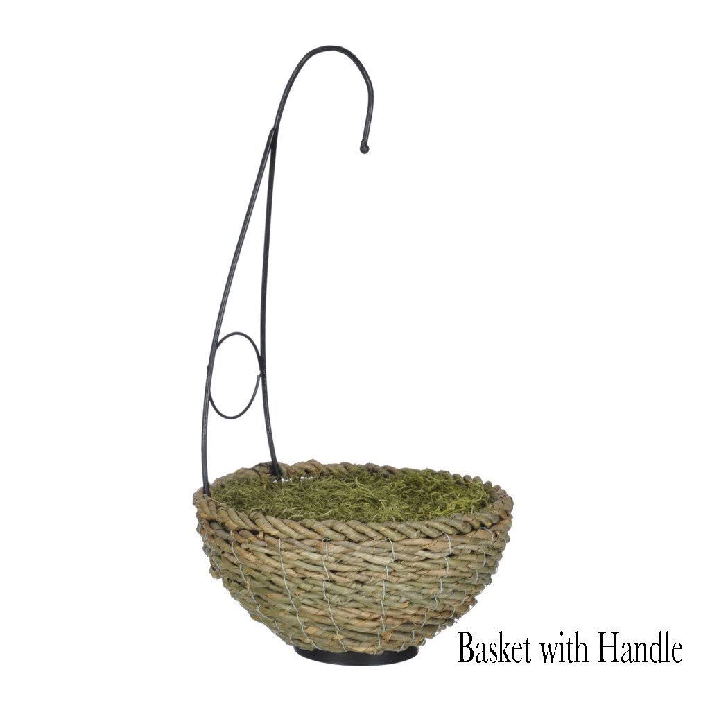 Artificial Bougainvillea Hanging Basket House of Silk Flowers Inc. Base Color White-Washed, Flower Color Red