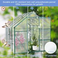 Greenhouse for Outdoors, 6' x 10' Aluminum Greenhouse with Window, Sliding Door