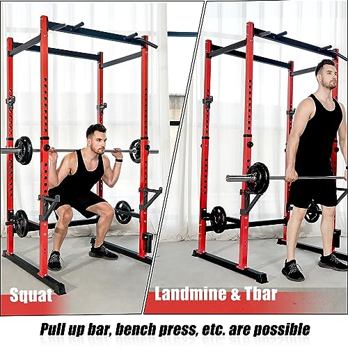 Bongkim Power Rack, Rack Cage for Weight Training, Adjustable Squat Stand Rack for Home Gym Equipment, Lifting Cage with 660lb Capacity