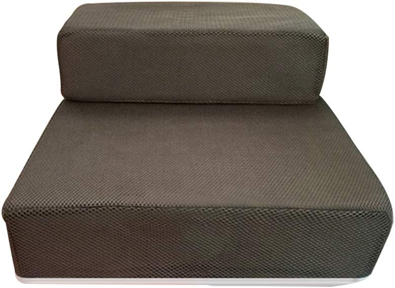 heaven2017 2 Steps Foldable Pet Steps Pet Stairs for Dog Cat Puppy Durable Comfortable Light Coffee Pack of 2