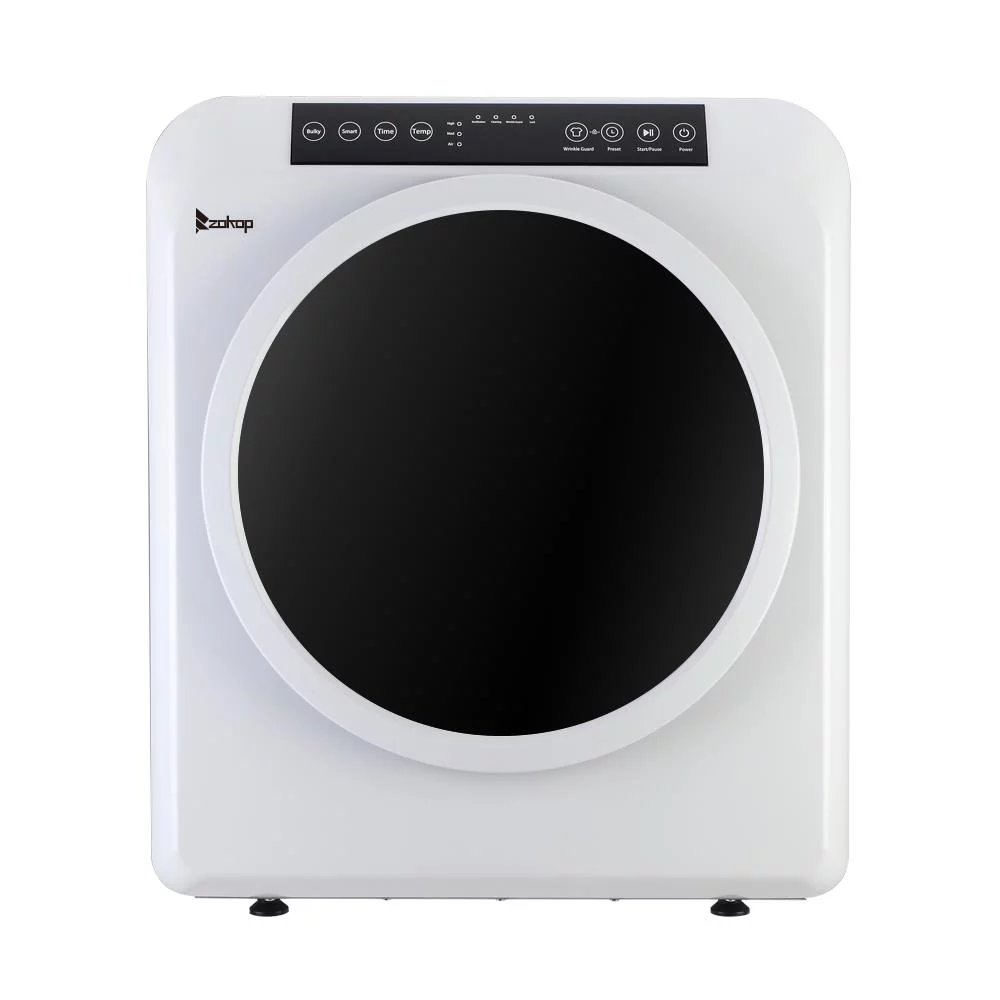 ZOKOP Compact Electric Clothes Dryer 13lbs Capacity Stainless Steel Dryer, White