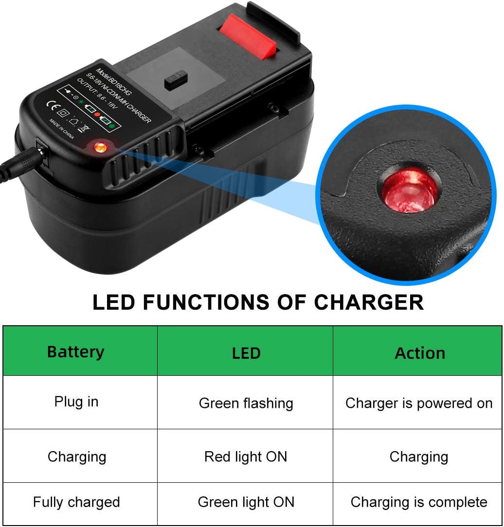 Upgraded 3500mAh HPB18 Replacement for Black and Decker 18 Volt Battery Ni-CD Compatible with 244760-00 A1718 FS18FL FSB18 18V Firestorm with a
