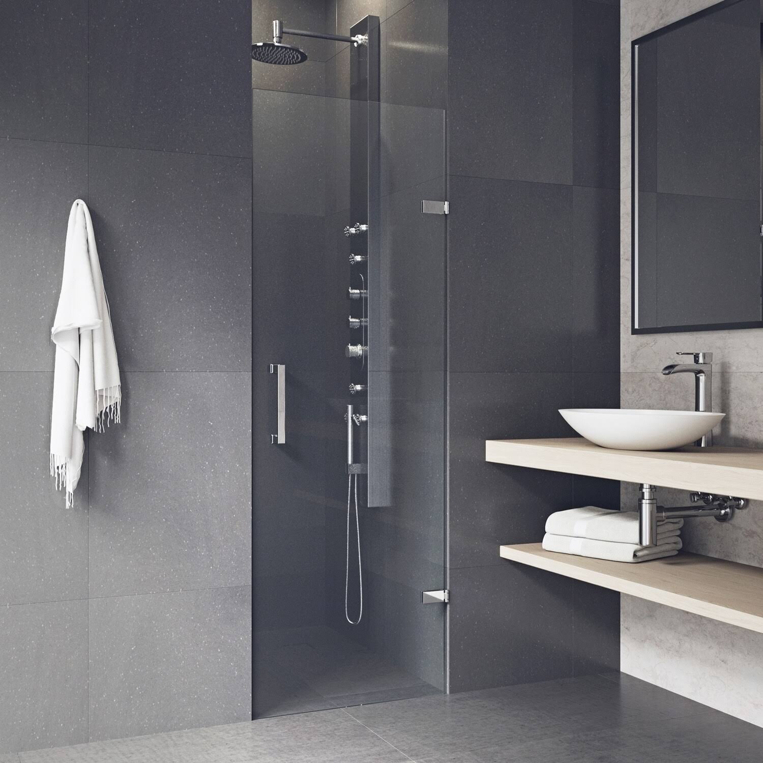 Vigo VG6072CHCL28 Clear Glass/Chrome Soho 28x22 Frameless Shower Door