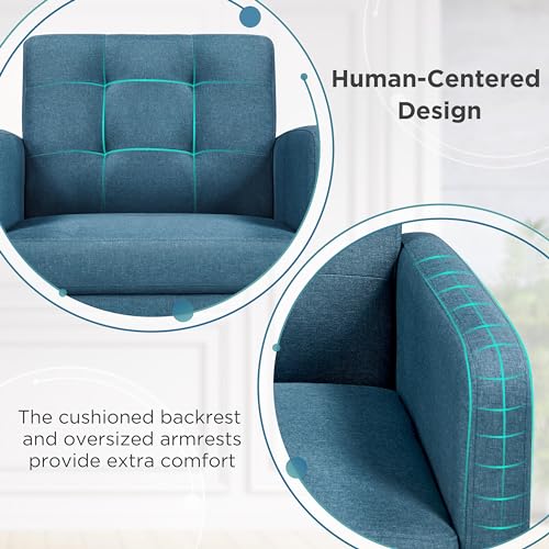 Yaheetech Mid-Century Accent Chairs, PU Leather Modern Upholstered Living Room Chair
