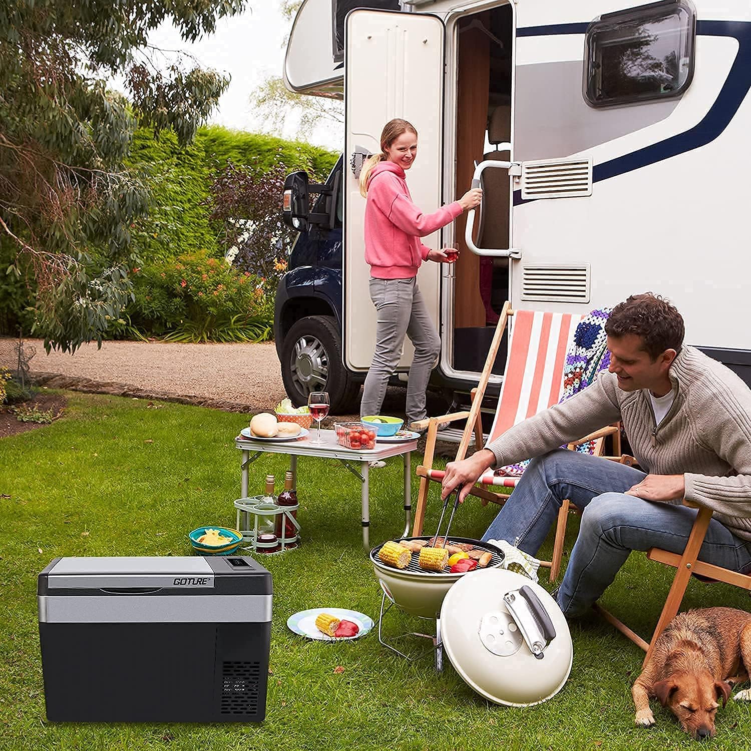 Goture 20QT Cooler, Portable Refrigerator, Freezer for Car, AC/DC Available RV Cooler 40 min 77℉ to -7.6℉ Fast Cooling for Car, RV, Camping and Home