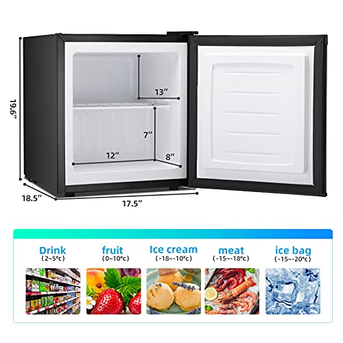 LHRIVER Mini Freezer Compact Upright Freezer, Small Freezer, Removable Shelves, Adjustable Thermostat Low Noise Mini Freezers for Bedroom, Apartment