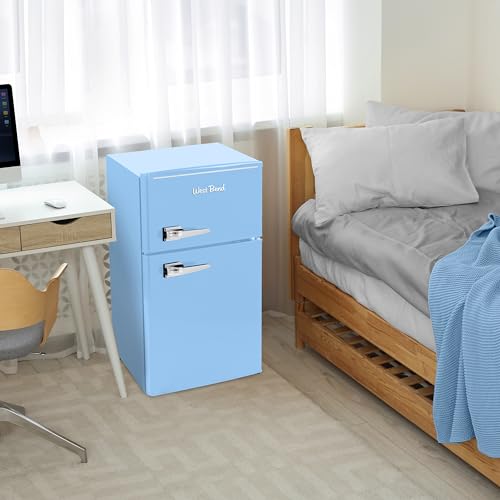 West Bend Mini Fridge with Freezer Retro-Styled for Home Office or Dorm