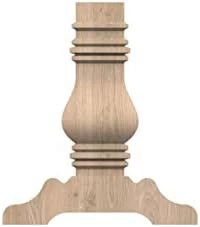 unfinished pedestal base, pack of two,16 inch bench height, wood furniture legs for diy and contract woodworking, trestle legs
