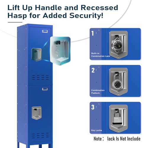 Metal Locker with 5 Doors,Lockers for Employees,66'' Steel Storage Locker for School,Gym, Office, Office,Garage